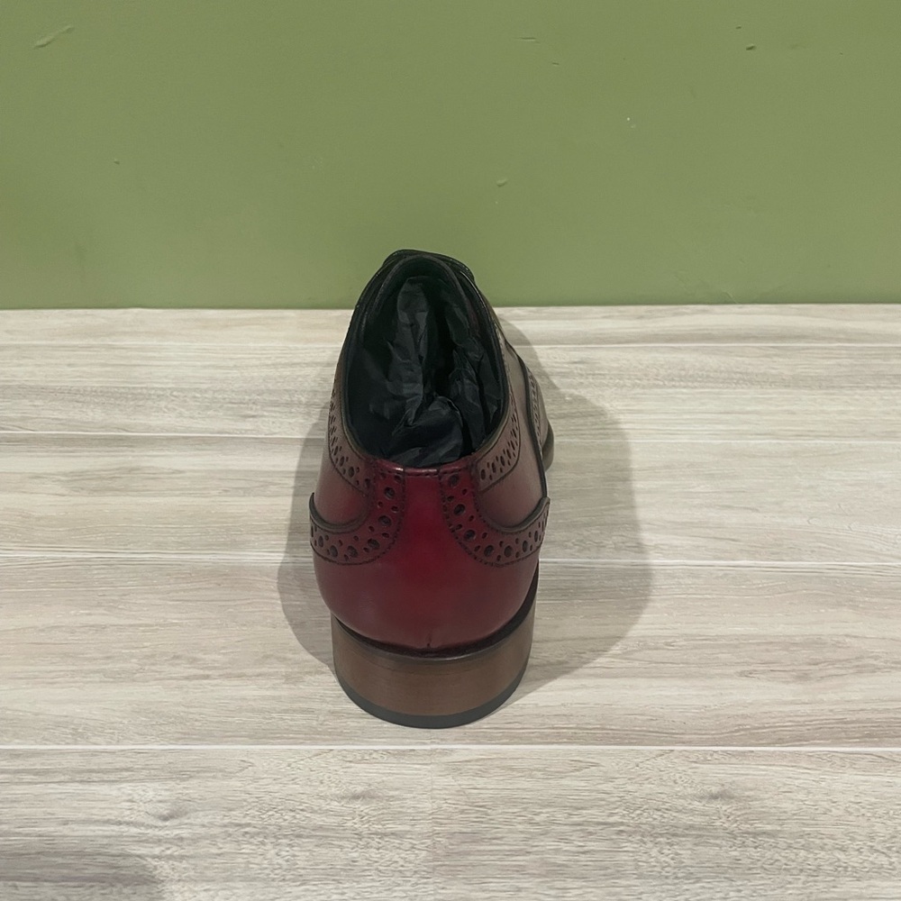Emilio Franco Stylish Red Leather calf Dress Shoes oxford point toe - Picture 4 of 5